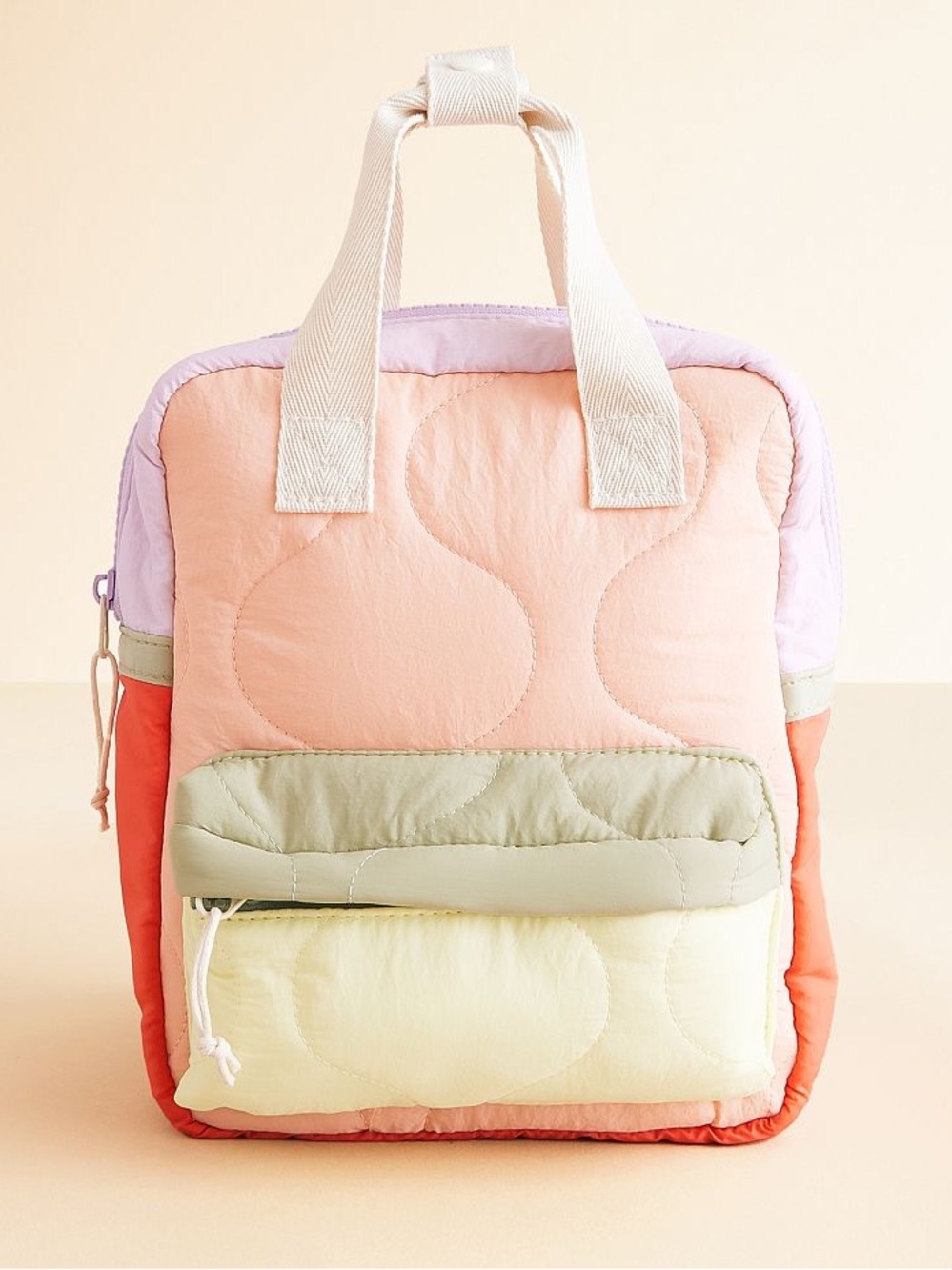 The Accessory Collective Quilted Mini Backpack Pastel Colorblock NWOT